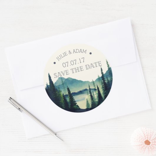 Mountain Wedding Save the Date Sticker (Envelop)