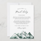 Mountain Wedding Welkomstbrief & reisschema Kaart (Voorkant)