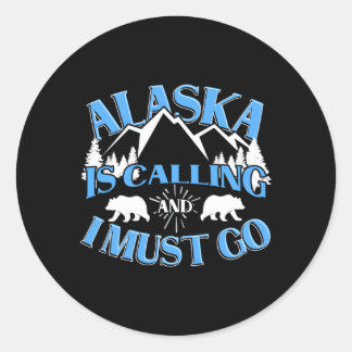 Mountain Wild Beer Alaska roept en ik moet gaan Ronde Sticker