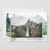 Mountain Wildflower Boho | Weddenfoto Hartelijk da Bedankkaart (Voorkant)