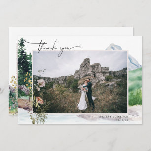 Mountain Wildflower Boho   Weddenfoto Hartelijk da Bedankkaart