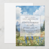 Mountain Wildflower Floral Meadow Wedding Kaart (Voorkant / Achterkant)