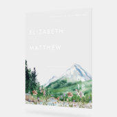 Mountain Wildflower | Welkom bruiloft Acryl Bord (Hoek)