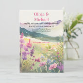 Mountain Wildflowers Wedding Invitation (Debout devant)
