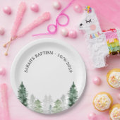 Mountain Winter Baptism Paper Plate Papieren Bordje (Feest)