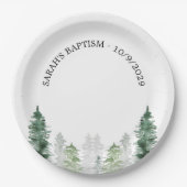 Mountain Winter Baptism Paper Plate Papieren Bordje (Voorkant)