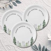 Mountain Winter Baptism Paper Plate Papieren Bordje