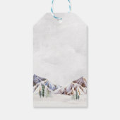Mountain Winter Snowy Forest Wedding Thank You Cadeaulabel (Achterkant)