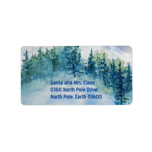 Mountain Winter Waterverf Return Address Label (Voorkant)