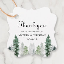 Mountain Winter Wedding Favor Tags