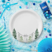 Mountain Winter Wedding Papieren Bordje (Feest)