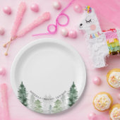 Mountain Winter Wedding Papieren Bordje (Feest)