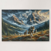 Mountain Wolf Pack, Wolf Family, Wilderness Legpuzzel (Horizontaal)
