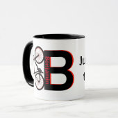 Mountainbike, afdaling, fiets mok (Voorkant links)