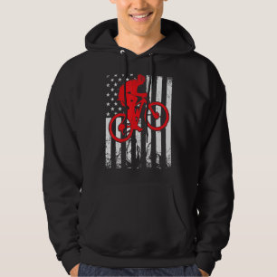 mountainbike Amerikaanse vlag fietsers Hoodie