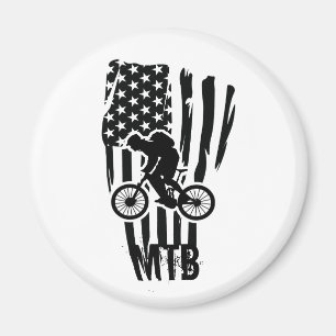 Mountainbike Amerikaanse Vlag Mtb Patriottisch Magneet
