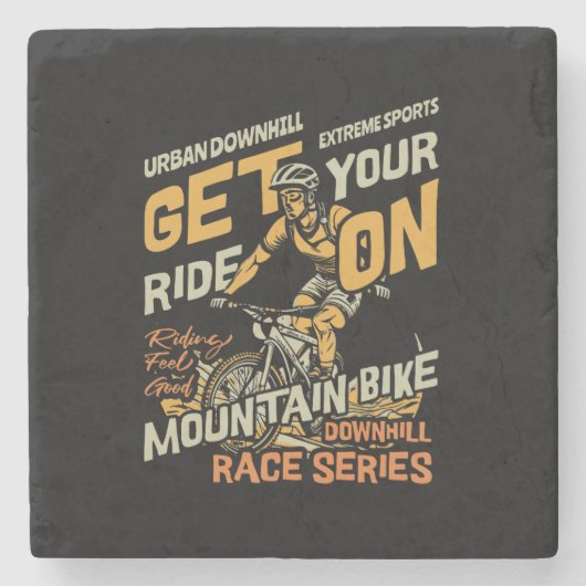 Mountainbike - Downhil Stenen Onderzetter (Voorkant)