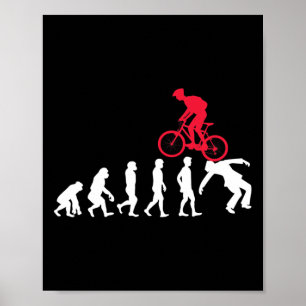 Mountainbike Evolutie Mtb Crash Fietser Wielrenner Poster