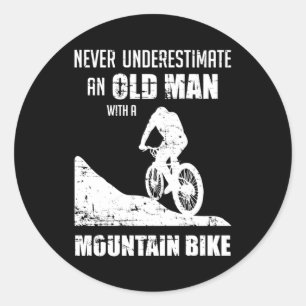Mountainbike fiets onderschatten cadeau ronde sticker