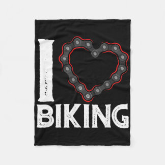 Mountainbike fietsen Ik hou van fietsen  Fleece Deken
