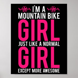 Mountainbike Ik Ben Een Mountainbike Meisje T Shir Poster