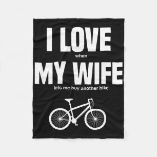 Mountainbike Ik hou ervan als mijn vrouw me laat e Fleece Deken