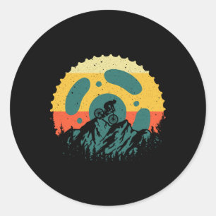 Mountainbike Kunst Voor Mannen Vrouwen Fietsen Wan Ronde Sticker