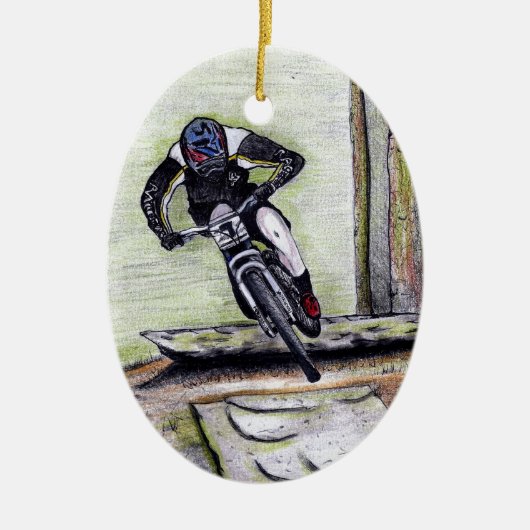 mountainbike Llandegla mtbmx Keramisch Ornament (Voorkant)