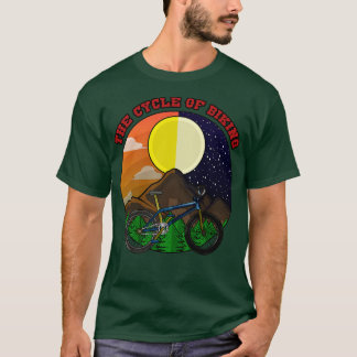 Mountainbike met Bomen in Bergen op Dag en N T-shirt