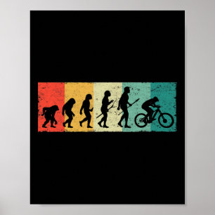 Mountainbike MTB-fietsers Evolutie Dow Poster