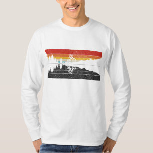 mountainbike MTB neerwaartse fietsen fietsen in d T-shirt