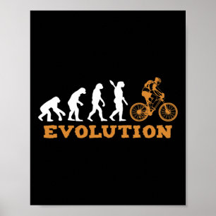 Mountainbike MTB Quotes Bergfietsrenner Evolutie Poster