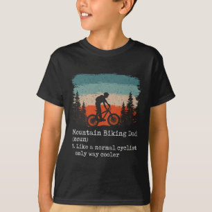 Mountainbike-papa Funny fietser, fietsen, fiets D T-shirt