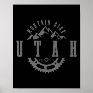 Mountainbike Utah Moab Mtb Downhill Fietsen Vintag Poster