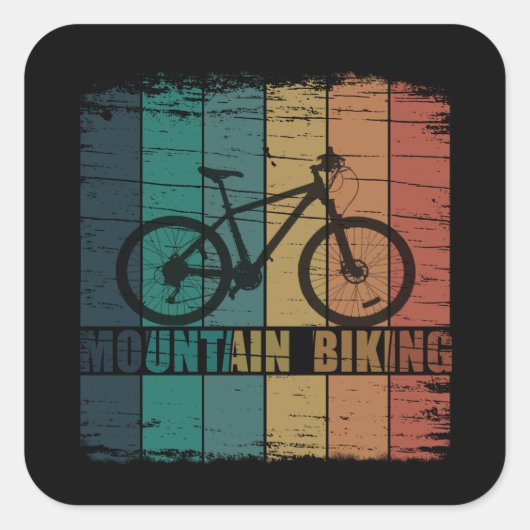 Mountainbike Vierkante Sticker (Voorkant)