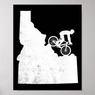 Mountainbike Vintage Idaho's Fietskaart Kunst- Mtb Poster