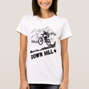 Mountainbiken bergafwaarts t-shirt