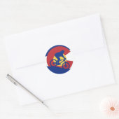Mountainbiken Colorado vlag Ronde Sticker (Envelop)