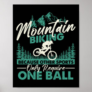 Mountainbiken - downhill rijden trail rijden fiets poster