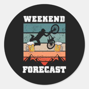 Mountainbiken en bier leuk Mtb-cadeau Ronde Sticker