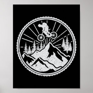 Mountainbiken Extreme Downhill Mtb Sprong Bos R Poster