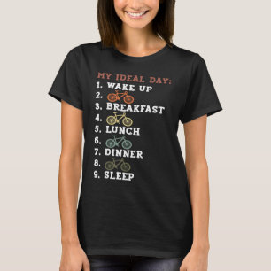 Mountainbiken Ideaal dagplan Retro Fietsers' T-shirt