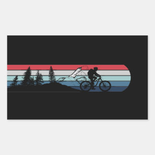Mountainbiken liefhebber rechthoekige sticker