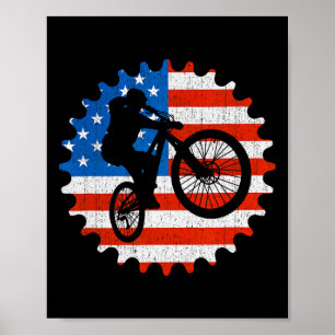 Mountainbiken Mtb Mountainbikers Patriottisch Vere Poster