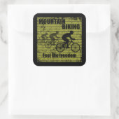 Mountainbiken MTB Vierkante Sticker (Tas)