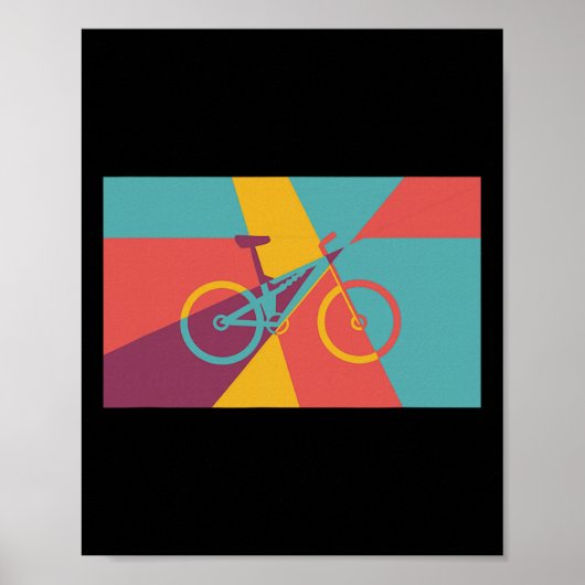 Mountainbiken Pop Art Effect Mtb Fully Poster (Voorkant)