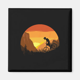 Mountainbiken Retro Sunset Trail Rider Magneet
