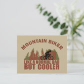 Mountainbiken vader feestdagenkaart (Staand voorkant)