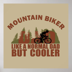 Mountainbiken vader poster