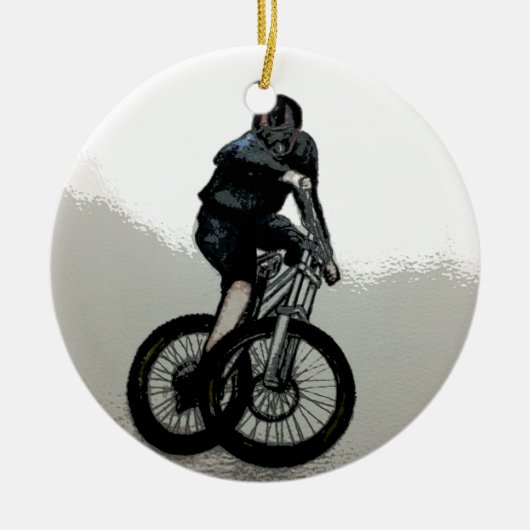 mountainbiker MTB BMX CYCLIST Keramisch Ornament (Voorkant)